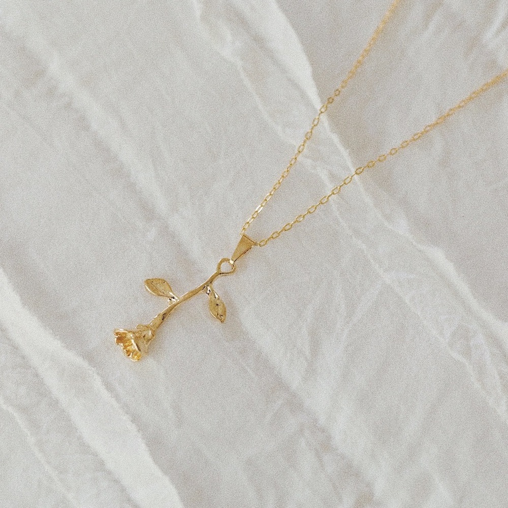 Rose Necklace | 18k Gold Filled